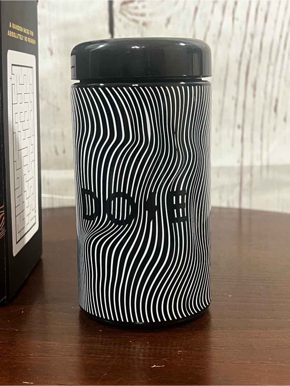 EVERY Day DOSE “Vessel” Black & White Wavy Pattern Canister